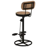 vidaXL Tabouret de bar imprimé en toile lot de 2 cuir chèvre véritable