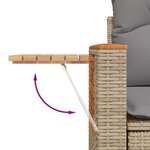 vidaXL Salon de jardin avec coussins 4 Pièces beige résine tressée