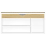 vidaXL Banc à chaussures et coussin blanc chêne sonoma bois ingénierie