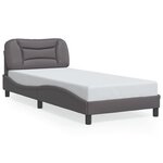 vidaXL Cadre de lit avec tête de lit Gris 90x200 cm Similicuir