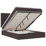 VidaXL Cadre de lit ottoman avec matelas marron foncé 140x200 cm tissu