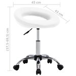 vidaXL Chaise pivotante à manger Blanc Similicuir