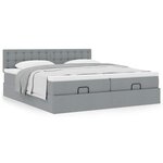 VidaXL Cadre de lit ottoman et matelas gris clair 180x200cm tissu