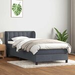 vidaXL Sommier à lattes de lit et matelas gris foncé 90x220 cm velours