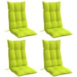 vidaXL Coussins de chaise à dossier haut lot de 4 vert vif