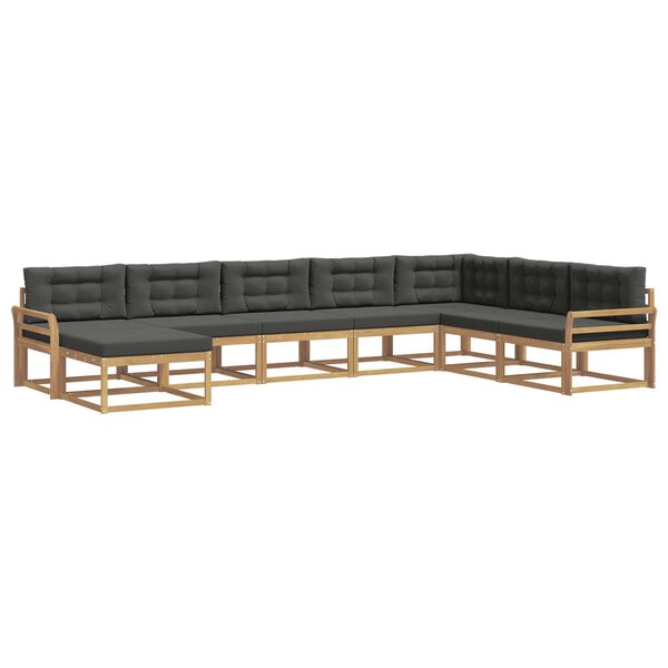 vidaXL Ensemble de canapés d'extérieur 8 Pièces Blanc et anthracite