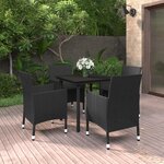 vidaXL Mobilier à dîner de jardin coussins 5 Pièces Résine tressée Verre