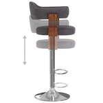 vidaXL Tabourets de bar lot de 2 gris foncé bois courbé et tissu