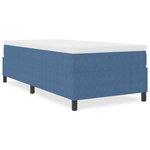 vidaXL Lit à ressorts Bleu Simple en tissu velours côtelé