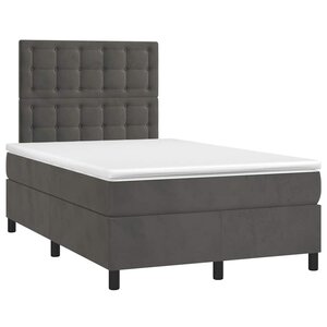 vidaXL Sommier à lattes de lit et matelas gris foncé 120x190cm velours