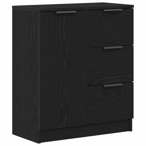 vidaXL Buffet avec tiroir Chêne noir 60 x 30 x 70 cm Bois d'ingénierie
