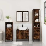 vidaXL Ensemble de meubles de salle de bain 3 Pièces Chêne fumé