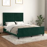 vidaXL Cadre de lit sans matelas vert foncé 140x190 cm velours