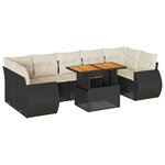 vidaXL Salon de jardin 8 Pièces avec coussins noir résine tressée