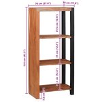 vidaXL Bibliothèque Marron  Noir 50 x 30 x 110 cm Bois d'Acacia Massif