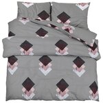 vidaXL Ensemble de housse de couette Gris 200x200 cm Coton