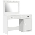 vidaXL Table de Toilette avec tiroir 2 Pièces Blanc Bois d'ingénierie