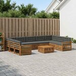 vidaXL Ensemble de canapés d'extérieur 10 Pièces Naturel et Anthracite