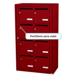 Bloc collectif leabox.com  2x4  grade 3  simple face  Intérieur  fixation murale  Rouge pourpre RAL 3004 finition brillante