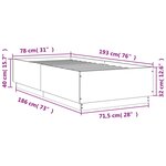 vidaXL Cadre de lit avec lumières LED chêne marron 75x190 cm