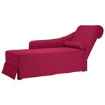 vidaXL Fauteuil long avec traversin et accoudoir droit rouge bordeaux