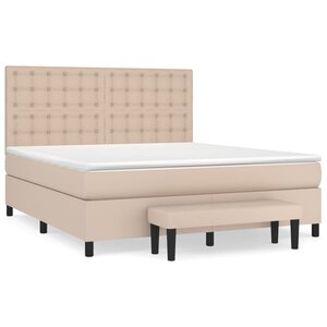 vidaXL Sommier à lattes de lit avec matelas Cappuccino 160x200 cm