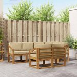 vidaXL Ensemble de canapés d'extérieur 7 Pièces Naturel et Beige