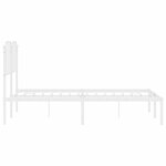 vidaXL Cadre de lit métal avec tête de lit blanc 135x190 cm