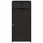 vidaXL Armoire de rangement de jardin noir 55x55x111 cm résine tressée