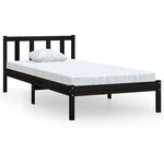 vidaXL Cadre de lit sans matelas noir bois massif 100x200 cm