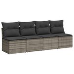 vidaXL Salon de jardin 9 Pièces avec coussins gris résine tressée