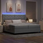 vidaXL Lit à ressorts avec matelas Gris clair 200 x 200 cm tissu