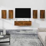vidaXL Ensemble de meubles TV 6 Pièces Chêne fumé Bois d'ingénierie