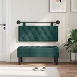 vidaXL Tête de lit suspendue Avec lumière LED Vert foncé Tissu