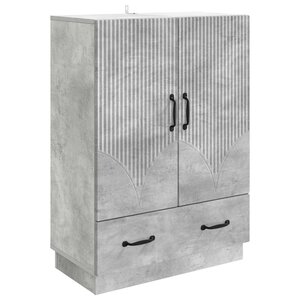 vidaXL Buffet Gris béton 66 x 34 5 x 92 cm Bois d'ingénierie