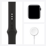 Apple Watch SE GPS, 40mm Boîtier en Aluminium Gris Sidéral avec Bracelet Sport Noir