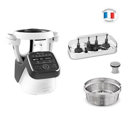 Moulinex hf80c800 companion xl - robot cuiseur multifonction - capacité utile 3l  12 programmes  gaspacho  risotto - noir