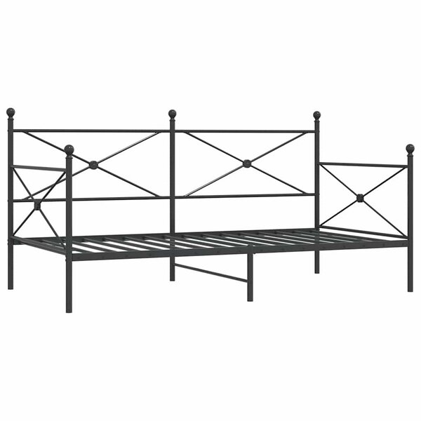 vidaXL Lit de jour sans matelas noir 100x190 cm acier