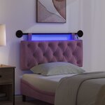 vidaXL Tête de lit suspendue Avec lumière LED Pourpre Velours