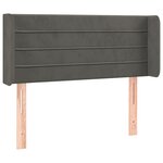 vidaXL Tête de lit avec oreilles Gris foncé 93x16x78/88 cm Velours