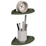 vidaXL Étagère flottante avec étagère 2 Pièces Vert olive 15 x 15 x 2 cm