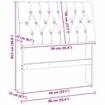 vidaXL Tête de lit capitonnée Gris clair 90 cm Pin massif