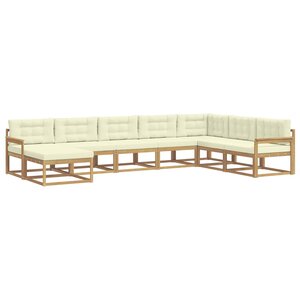 vidaXL Ensemble de canapés d'extérieur 8 Pièces Blanc et crème