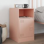 vidaXL Table de chevet rose 34 5x39x62 cm acier