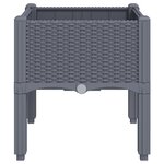 vidaXL Jardinière avec pieds gris 40x40x42 cm PP