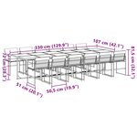 vidaXL Ensemble à manger de jardin avec coussins 13Pièces blanc textilène