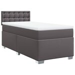 vidaXL Sommier à lattes de lit avec matelas Gris 80x200 cm Similicuir