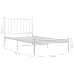 vidaXL Cadre de lit sans matelas blanc métal 90x200 cm