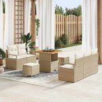 vidaXL Ensemble de canapé de jardin 8 Pièces Beige Poly rotin