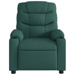 vidaXL Fauteuil de massage inclinable Vert foncé Tissu